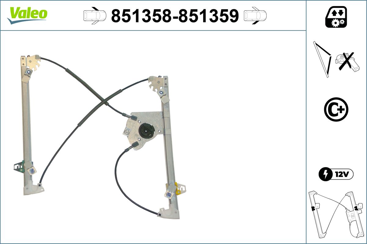 Mecanism actionare geam 851358 VALEO